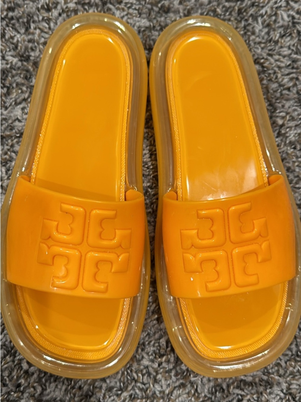 Tory Burch Orange Jelly Slide Sandals